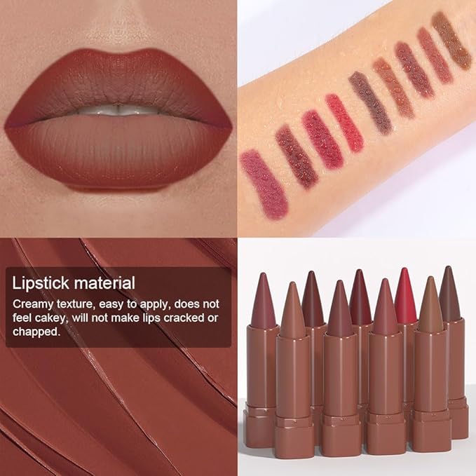 BINGBRUSH Lip Liner Pencil Set, Matte Lipstick Set, Cone Tip Line&Fill,2pcs