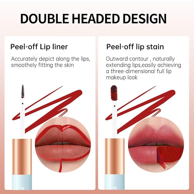 KXmzeG Matte Lip Liner Peel Off Lip Stain, Long Lasting Peel Off Lip Liner Stain, Peel-off Lip Gloss For All Skin Types, Transfer-proof Highly Pigmented Color Waterproof, (04#, Pack of 1)