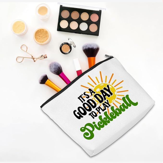 CQM Pickleball Gifts Makeup Bag Pickleball Accessories Cosmetic Bag Pickleball Zipper Pouch Pickleball Lover Gifts for Girls Women Pickleball Fans Player Coach Sister Friend Christmas Birthday Gifts