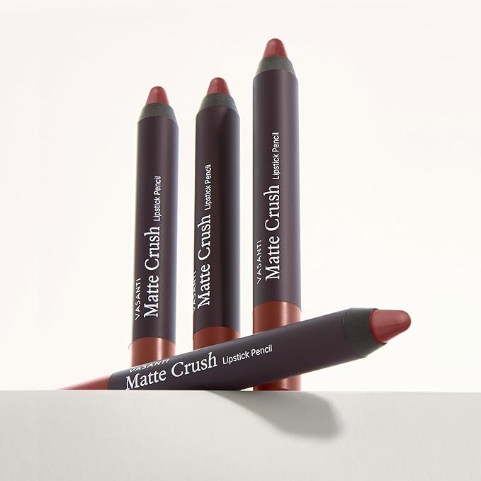 VASANTI Matte Crush Lipstick Pencil – Natural High Nude Beige – Soft, Velvety Matte Finish, Waterproof, Smooth Application – Natural, Vegan, Paraben-Free Lip Color