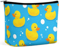 Meaudiwes Women's Toiletry Bag, Travel Cosmetic Bag, Large Makeup Case, Yellow Rubber Duck Personality Fashion Zipper Cosmetic Case