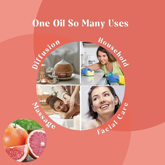 LOTUSJOY Grapefruit Essential Oil for Diffuser Skin Hair, 1 Oz