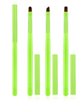 AMilHiTon 3PCS Nail Polish Clean Up Brush, Round/Flat/Angled, Bright Green