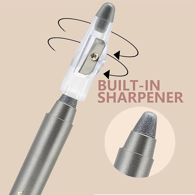 Daeuwiutr Gray Silvery Eyeshadow Stick, Highlighter Eye Liner,Eye Brightener Stick, Shimmer Creamy eye shadow, Waterproof Eyeshadow Pencil Long Lasting Eye Shadow Makeup.#1 silvery gray shimmer