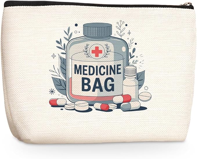Wenboco Medicine Makeup Bag, Large Capacity Travel Makeup Case Cosmetic Bags for Women, Portable Pouch Purse Travel Essentials Toiletries Accessories, Christmas Birthday Gifts for Women 3