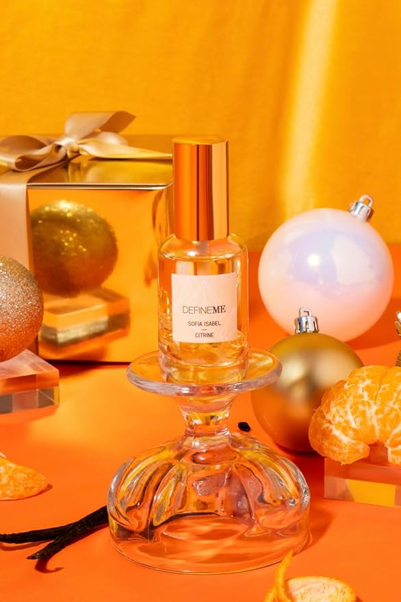 DefineMe Sofia Isabel, Citrine Crystal Perfume, 0.95 fl oz, Gourmand, Fruity and Sweet Fragrance with Mandarin, Tangerine, Vanilla & Jasmine Notes, Perfumes for Women