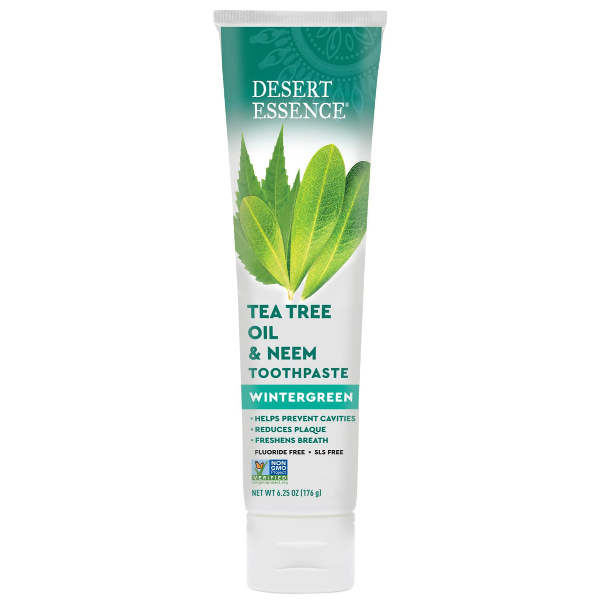 Desert Essence Tea Tree Oil and Neem Toothpaste, Wintergreen, 6.25 oz