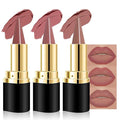 evpct 3Pcs Mauve Antique Dusty Rose Nude Pink Gradient Matte Lipstick Lip Liner Crayon Combo Pencil Set for Women Long Lasting, Cream Lip Liner and Lipstick Combo Makeup，Flawless Gradual Ombre Effect