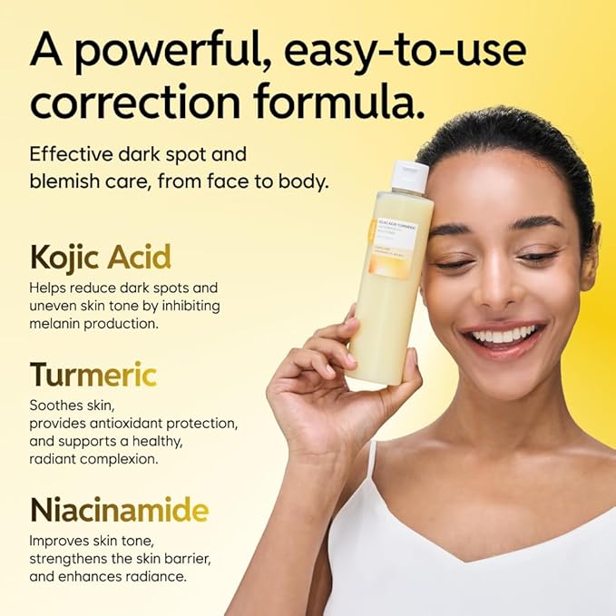 Saekdong Seoul 5% Niacinamide Milky Toner with Kojic Acid & Turmeric – Dark Spot Care, Skin Tone Improvement, Gentle Hydration for Face & Body, 200ml (6.76 fl oz)