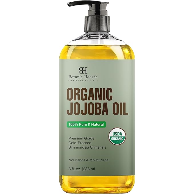 Botanic Hearth USDA Organic Jojoba Oil 100% Pure and Natural - 8 Fl oz