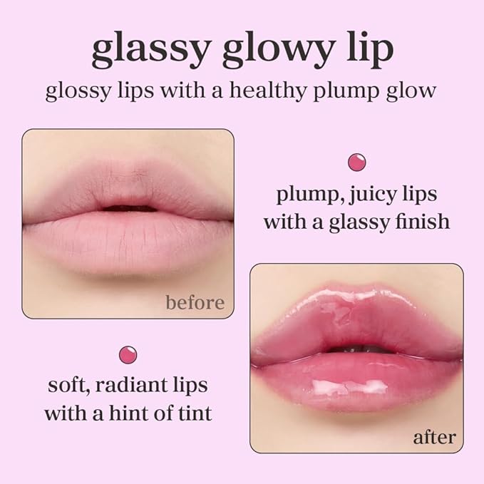 NOONI Korean Lip Oil - Applefig - Plumping & Hydrating Tinted Lip Gloss