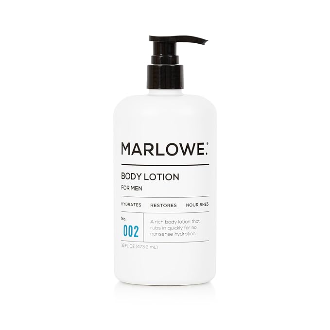 MARLOWE. Body Lotion for Men, 15 oz Pump, Hydrating & Nourishing Daily Moisturizer for Dry Skin, Non-Oily, Clean Vegan Formula with Aloe Vera & Amino Acids, Original Fresh Sage & Fir Scent