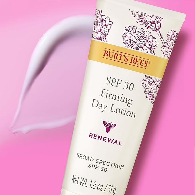 Burt's Bees Renewal SPF 30 Firming Day Face Lotion With Bakuchiol, Sunscreen Face Lotion With Natural Retinol Alternative, 98 Percent Natural Origin Skin Care, 1.8 oz. Tube