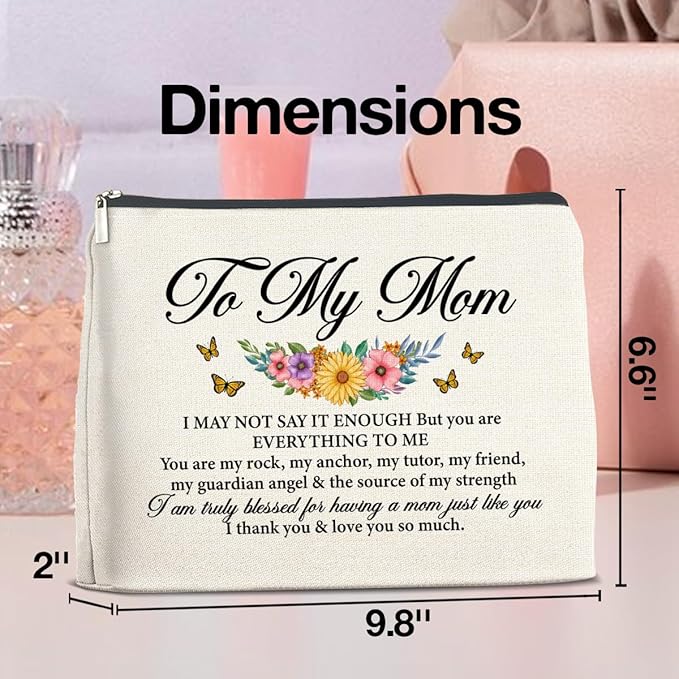 UPNEGE Mom Gifts Makeup Bag Christmas Birthday Thanksgiving Gifts for Mother Mom Cosmetic Bag Zipper Makeup Pouch