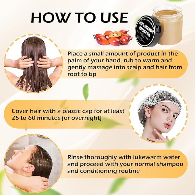 Gzarcwvn 100% Organic Raw Batana Oil for Hair Growth – Natural Treatment for Alopecia, Hair Maintenance, and Nourishment – Moringa & Batana Oil Blend for Smooth, Tangle-Free Hair – 120ml (4.2oz)