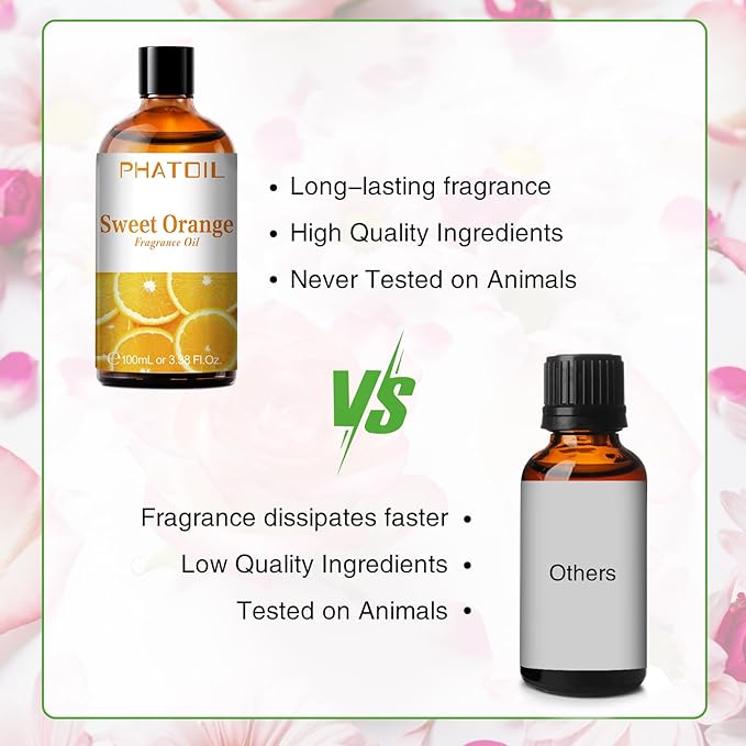 PHATOIL Sweet Orange Fragrance Oil for Diffuser Aromatherapy 3.38FL.OZ