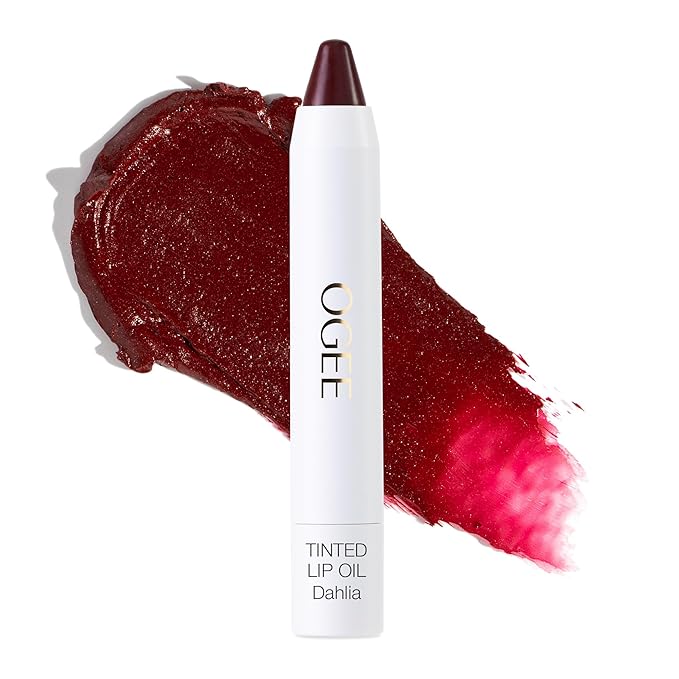 Ogee Tinted Sculpted Lip Oil - Organic Lip Stain, Balm & Color - DAHLIA