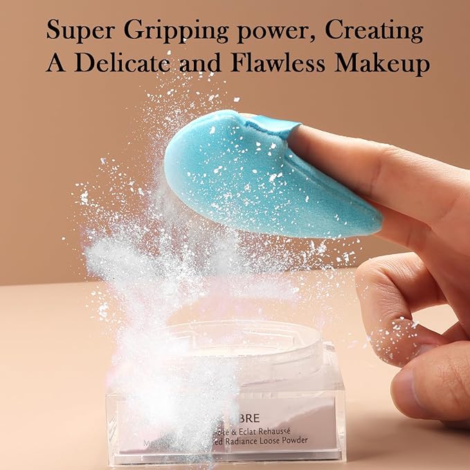 Powder Puff Daubigny 6 PCS Makeup Puff Face Soft Triangle Powder Puffs for Loose Powder Mineral Powder Body Powder Velour Cosmetic Foundation Sponges Blender Makeup Tools(Blue)