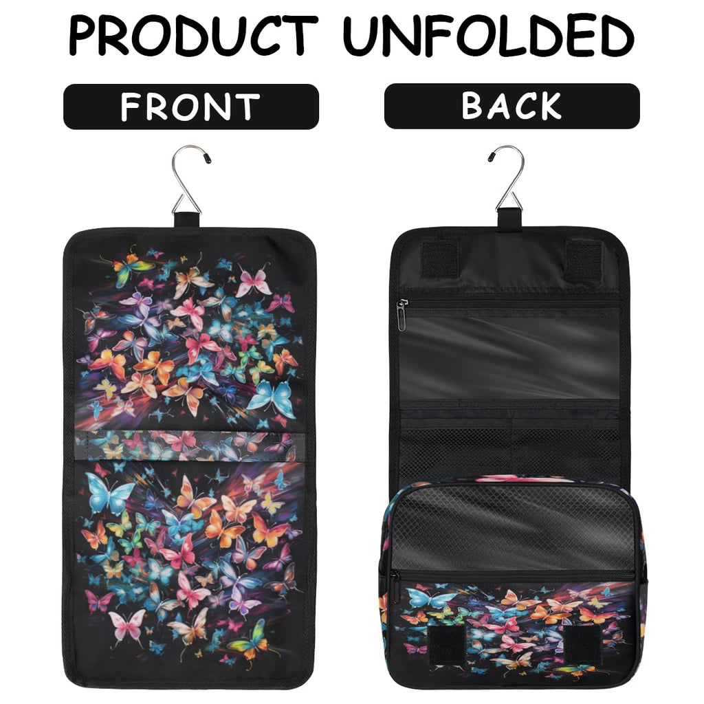 Butterfly Travel Toiletry Bag Women Men Hanging Cosmetic Organizer Portable