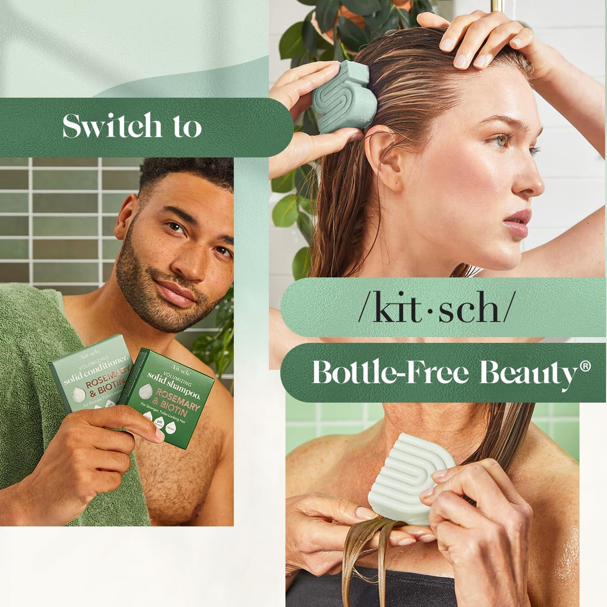 Kitsch Rosemary & Biotin Shampoo and Conditioner Set for Hair Growth