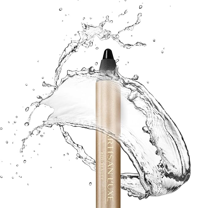 Artisan L'uxe Beauty Velvet Jumbo Black Eyeliner with Free Sharpener | Blendable Makeup for Smokey Eyes - Waterproof Smudge Proof Pencil Eyeliner, Built-in Smudger & Long Lasting