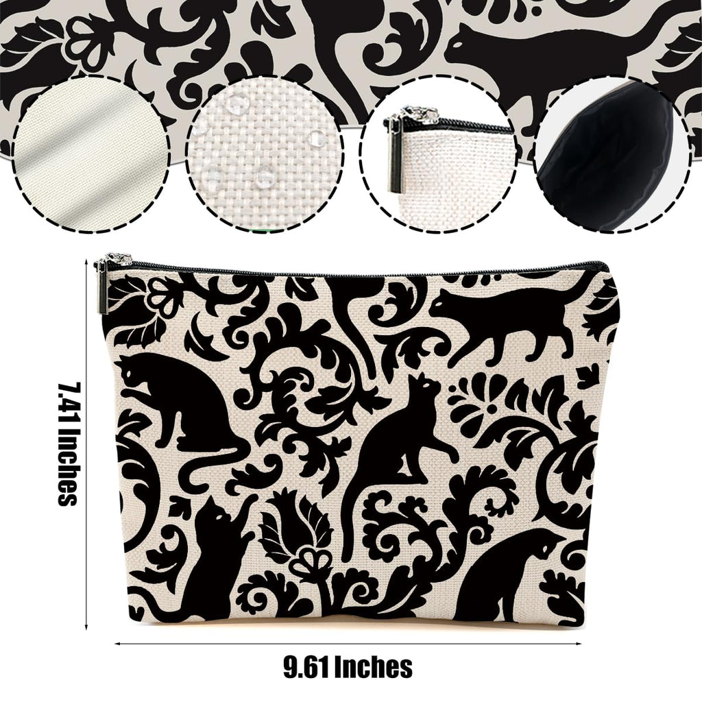 Botanical Cat Makeup Bag Cats Gifts Cosmetic Bag Cat Lover Gifts for Women