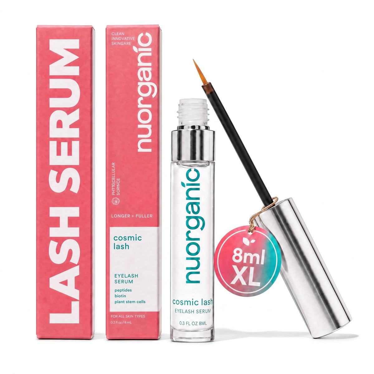 nuorganic Cosmic Lash Eyelash Growth Serum, Prostaglandin-Free, 8ml XL