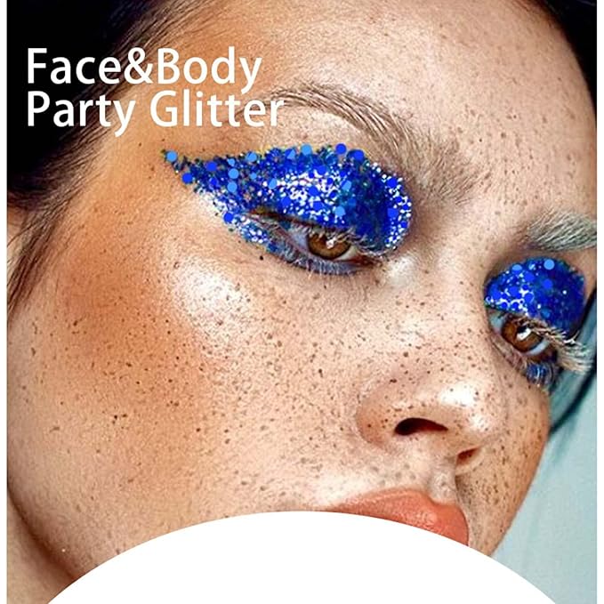 DAGEDA Blue Body Glitter Gel, Sparkly Hair Face Glitter Makeup Accessories