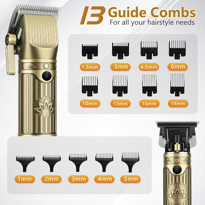 Saoilli Hair Clippers for Men Professional,Beard Trimmer Hair Trimmer Kit,Cordless Clippers and Trimmers Set,Electric Razor Shavers for Men,Nose Trimmer Mens Grooming Kit for Barber,LED Display