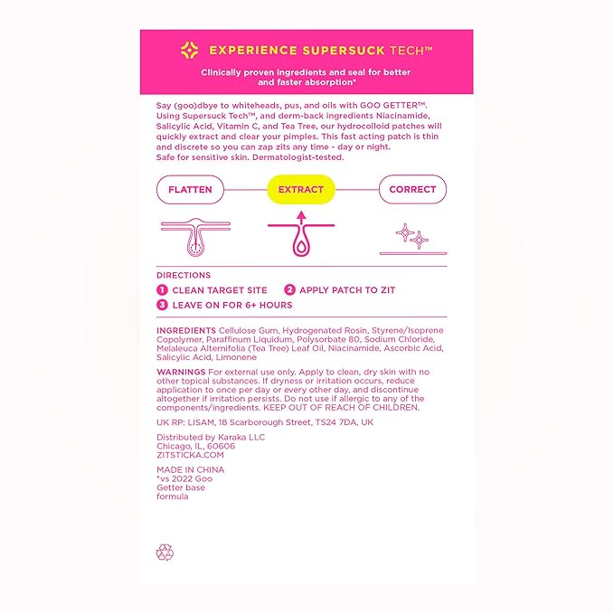 ZitSticka GooGetter Pimple Patches for Face and Body - Hydrocolloid Acne Patches for Zits & Blemishes - Fast-Acting & Effective - 108 Count