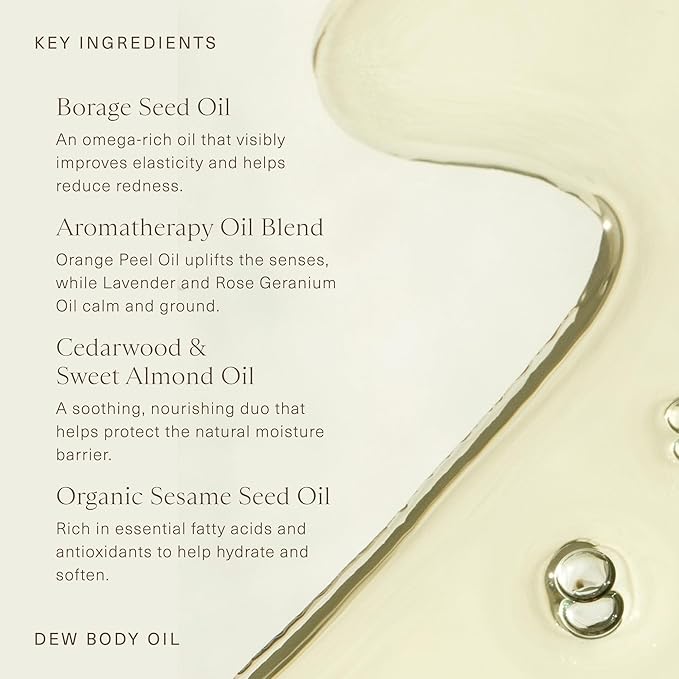 Oak Essentials Dew Body Oil, Hydrating Dry Body Oil, 3.4 fl oz