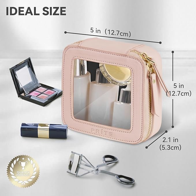 Prite Clear Makeup Bag Small Travel Cosmetic Case Toiletry Bag for Women