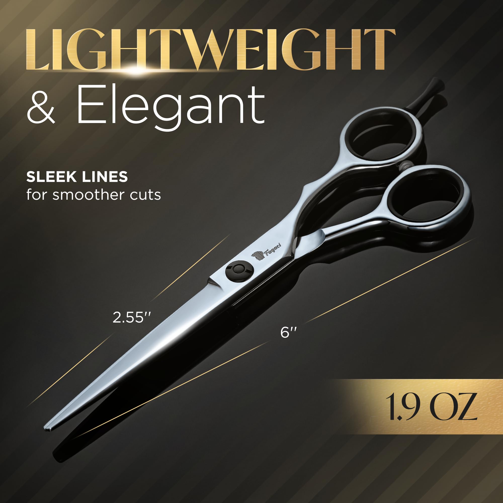 Fagaci Professional Hair Cutting Scissors 6 Inch, Razor Sharp