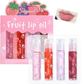 Skynest Girls Roll On Lip Gloss Set with Case, 4 Pcs Glossy Lip Make up for Kids and Teens Fruity Flavors, Kid Friendly, Party Gift, Best Friends (Pink-4, M)