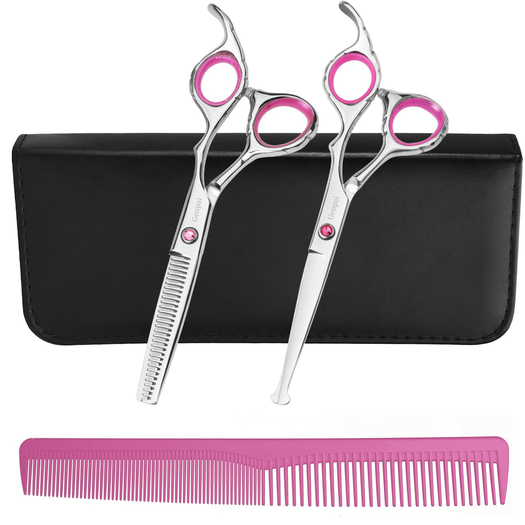 Safety Round Tip Toddler Haircut Scissors Kit - Stainless Steel 11-Piece Hair Clippers for Kids, Men, Women & Salon Use - Professional Barber Grooming Shears with Thinning & Layering Tools