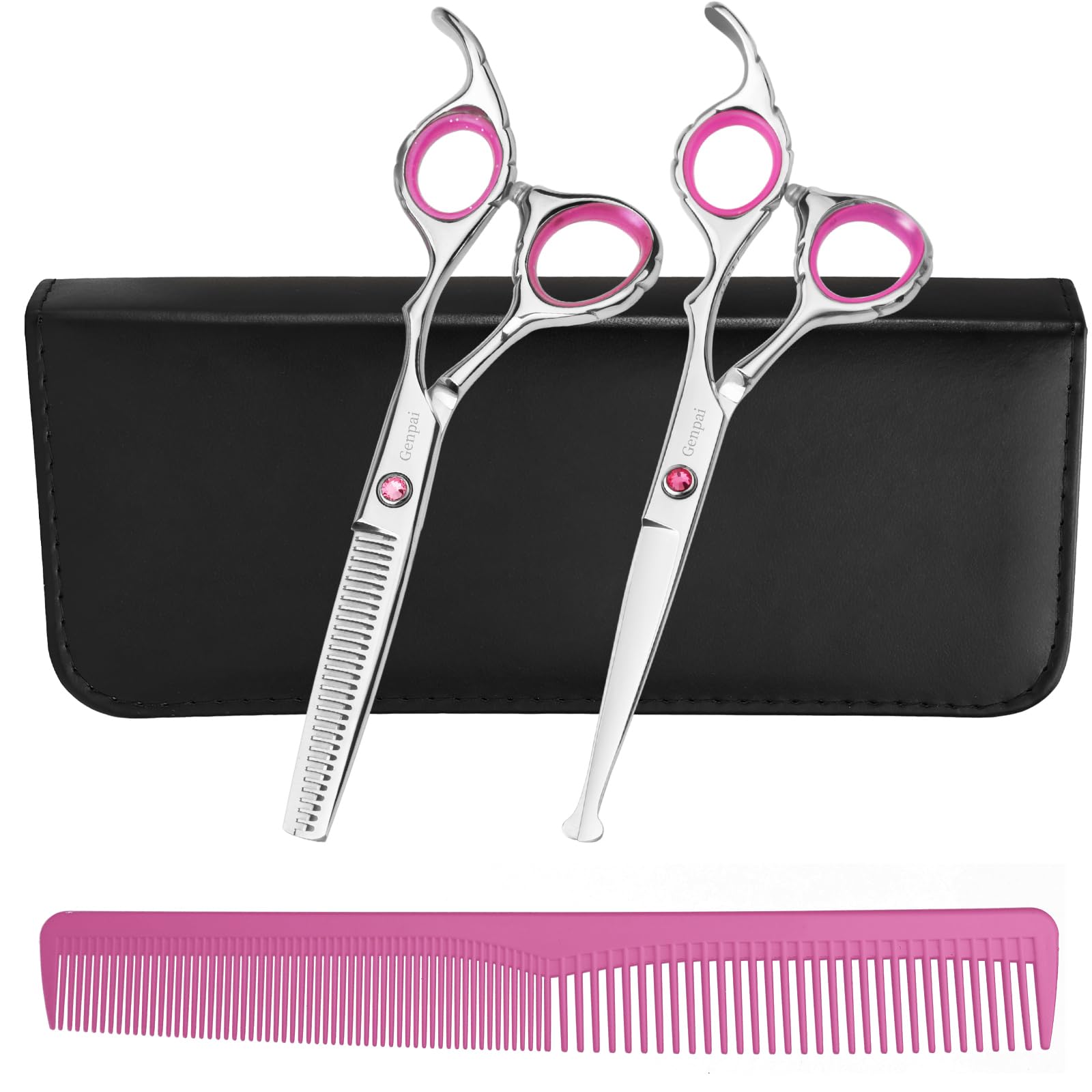 Safety Round Tip Toddler Haircut Scissors Kit - Stainless Steel 11-Piece Hair Clippers for Kids, Men, Women & Salon Use - Professional Barber Grooming Shears with Thinning & Layering Tools