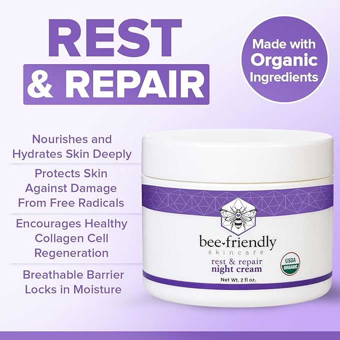 BeeFriendly® Organic Night Cream, USDA Certified, 2 oz