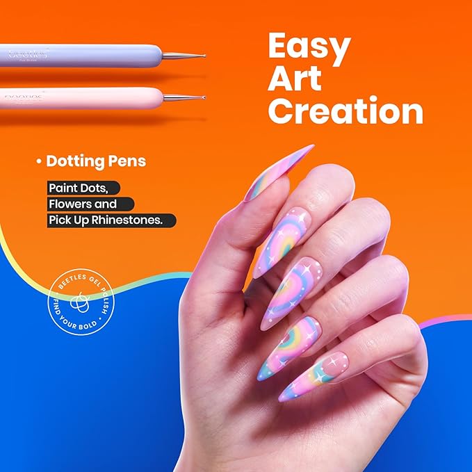 Beetles Gel Polish Nail Art Brushes, 6 Pcs Fingernail Art Design Pens