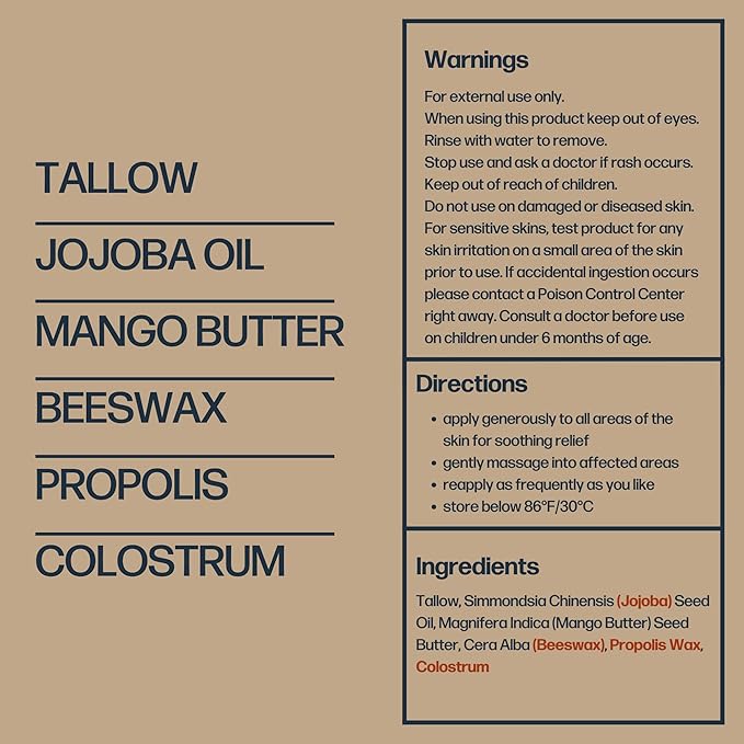 Sky and Sol Everything Cream | 100% Grass Fed Beef Tallow Moisturizer for Face and Body | Day & Night Skincare | Safe Natural Ingredients | After-Sun Care | All Skin Types | 3 oz