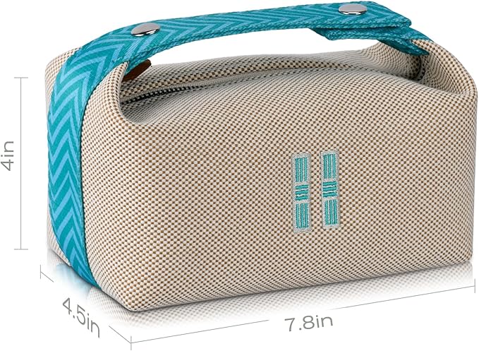 Sluxa NEW Makeup Bag - Her Inspired, Stylish, Lightweight, and Practical,Luxury Craft Travel Toiletry Bag for Daily Use & Travel Essentials, Easy Carry & Neat Storage (Beige)