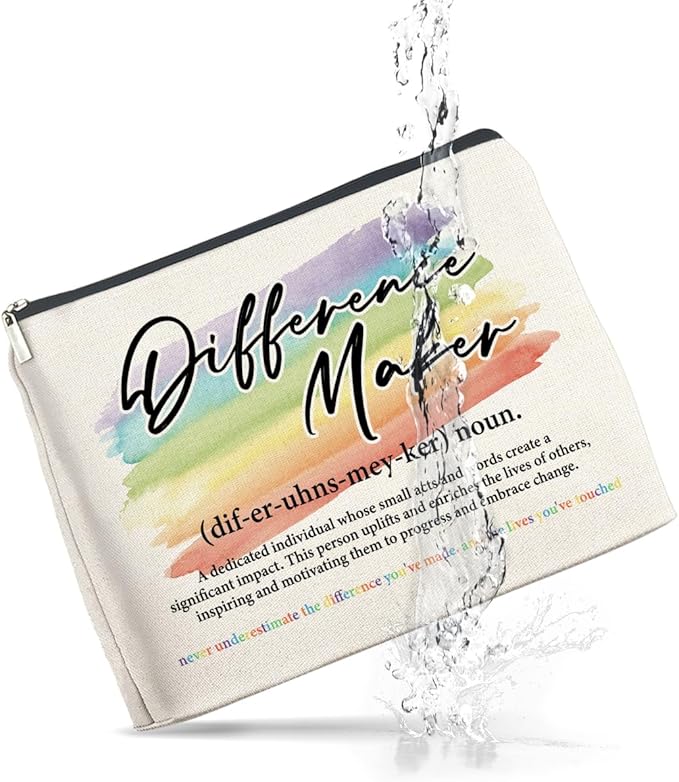 UPNEGE Difference Maker Makeup Bag Thank You Gifts for Mentor Leader Coach Boss Coworker, Difference Maker Gift Appreciation Cosmetic Bag Zipper Makeup Pouch