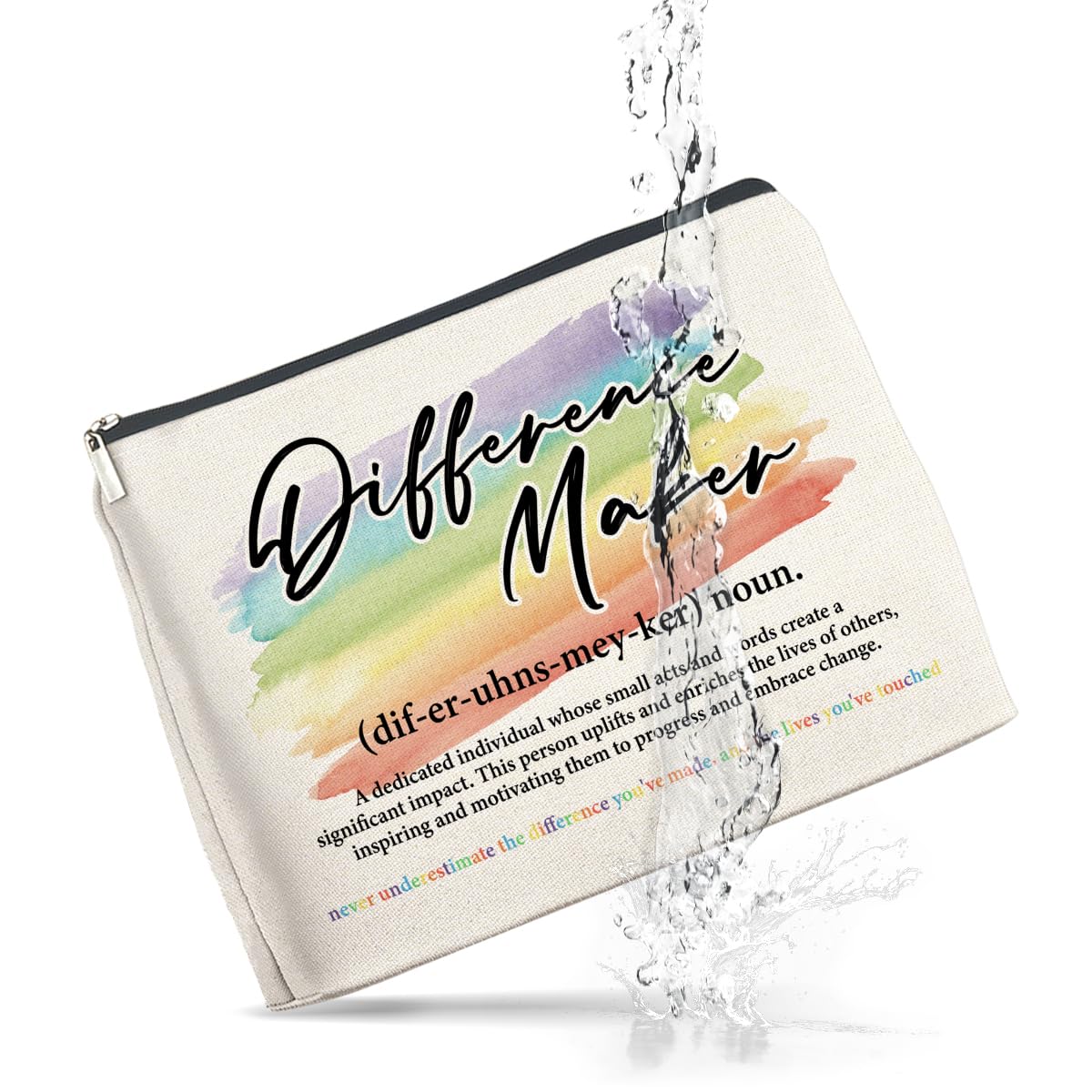 UPNEGE Difference Maker Makeup Bag Thank You Gifts for Mentor Leader Coach Boss Coworker, Difference Maker Gift Appreciation Cosmetic Bag Zipper Makeup Pouch