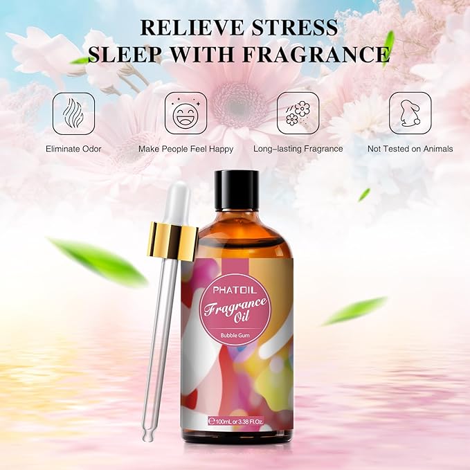 PHATOIL Bubble Gum Fragrance Oil for Diffuser Aromatherapy 3.38FL.OZ