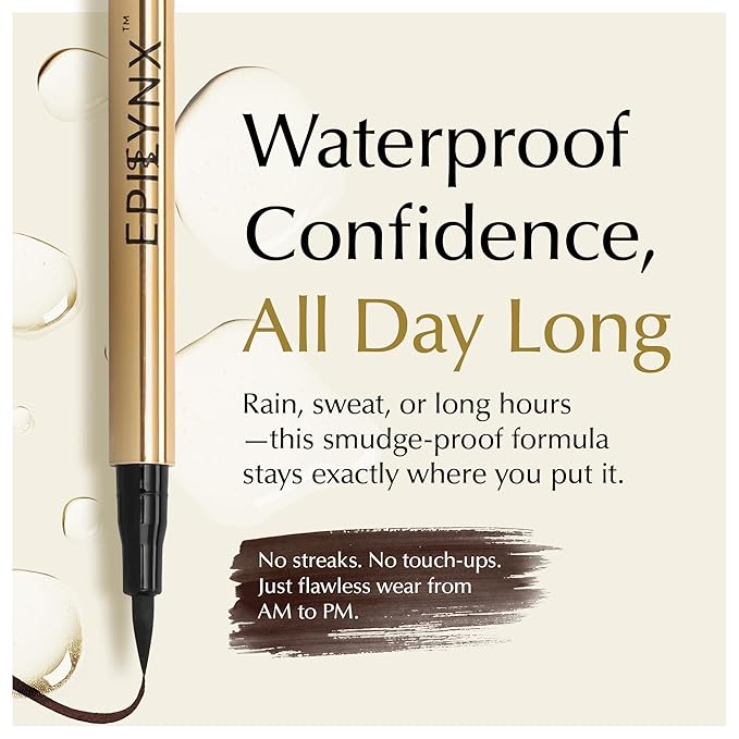 EPILYNX Liquid Eyeliner, Waterproof Hypoallergenic Vegan, Brown, 2mL