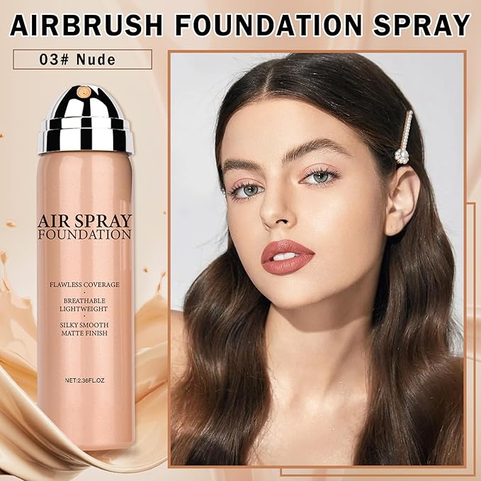 QIUFSSE Magic Minerals Airbrush Foundation Makeup (03 Nude)
