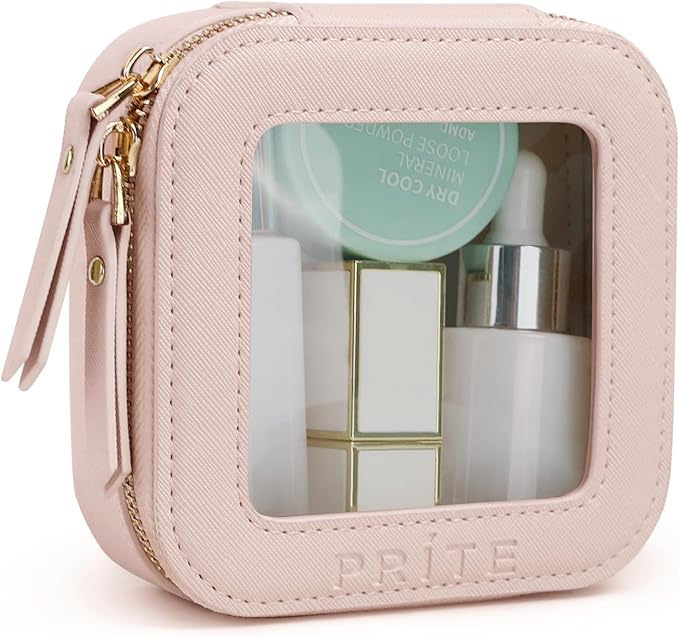 Prite Clear Makeup Bag Small Travel Cosmetic Case Toiletry Bag for Women