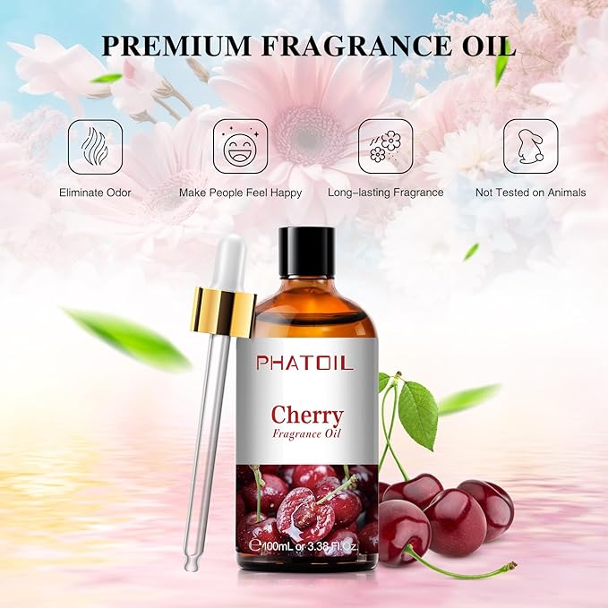 PHATOIL Cherry Fragrance Oil for Diffuser Aromatherapy 3.38FL.OZ