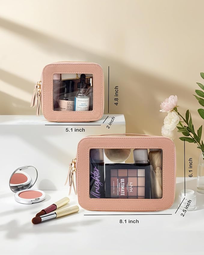 Clear Mahjong Tile Bag, Makeup Bag Set Travel Makeup Case Clear Cosmetic Travel Bag Small Makeup Organizer Mini Make Up Pouch for Purse Waterproof Toiletry Bag Portable Car Essentials Car Organizer