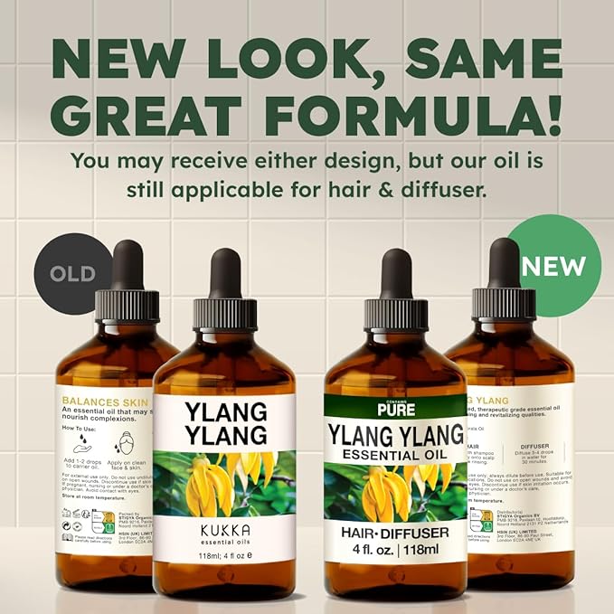 100% Pure Ylang Ylang Oil - 4 Fl Oz Ylang Ylang Essential Oil for Hair, Skin, Diffuser, Aromatherapy & DIY Soap Making Scent
