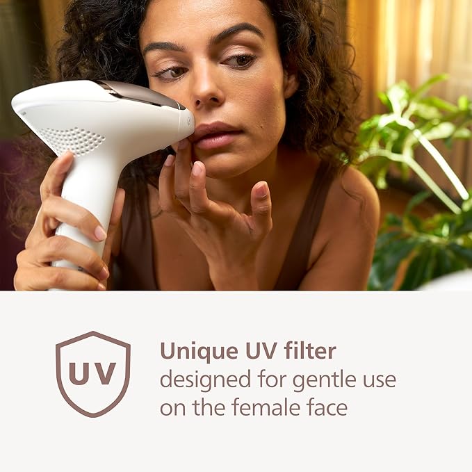 Philips Lumea IPL — Salon-Like Laser Hair Removal for Women, Permanent Hair Reduction Device At Home for Face & Body — Safe & Painless for Face, Bikini, Body, 5 Settings & Skin Sensors, BRI984/03
